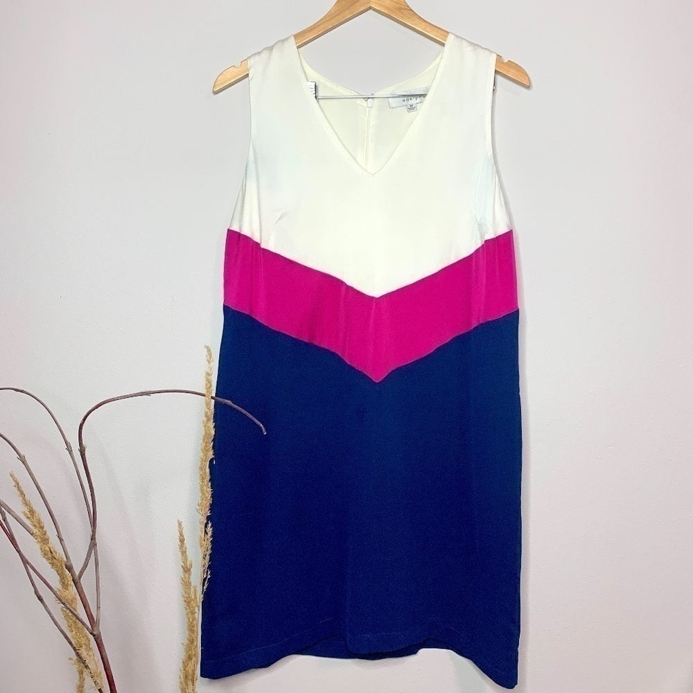 adelyn rae Blue Purple & White Chevron Dress
